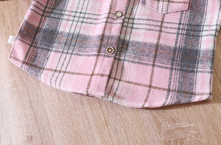 [703123] - Baju Atasan Kemeja Lengan Panjang Fashion Anak Cowok - Motif Smooth Plaid