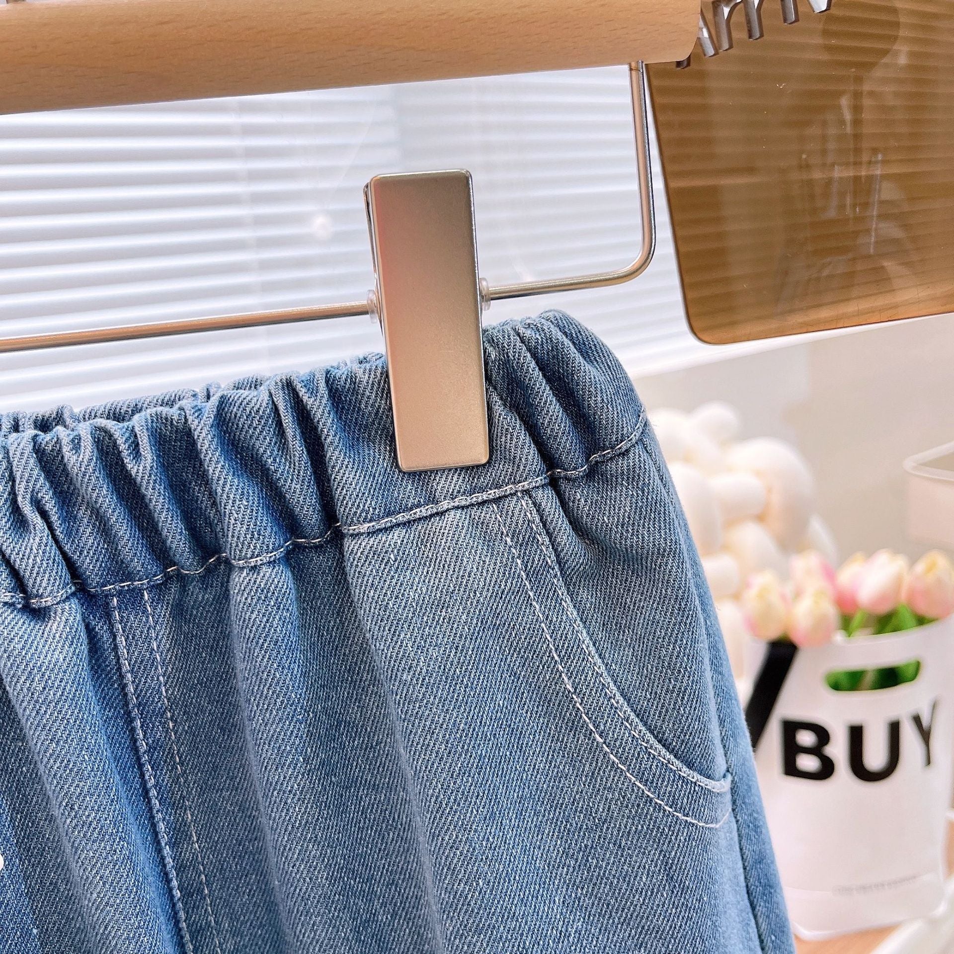 [363919] - One Set 3in1 Baju Setelan Atasan Blouse Lengan Panjang Vest Rompi Kutung Jeans Bawahan Celana Panjang Kulot Fashion Anak Cewek Perempuan - Motif Cute Ribbon - BABYHOKI STORE - BABYHOKI STORE