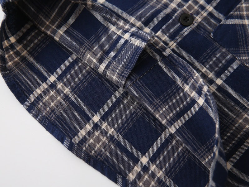 [383207] - Baju Atasan Kemeja Lengan Panjang Anak Laki-Laki - Motif Plaid / Tartan