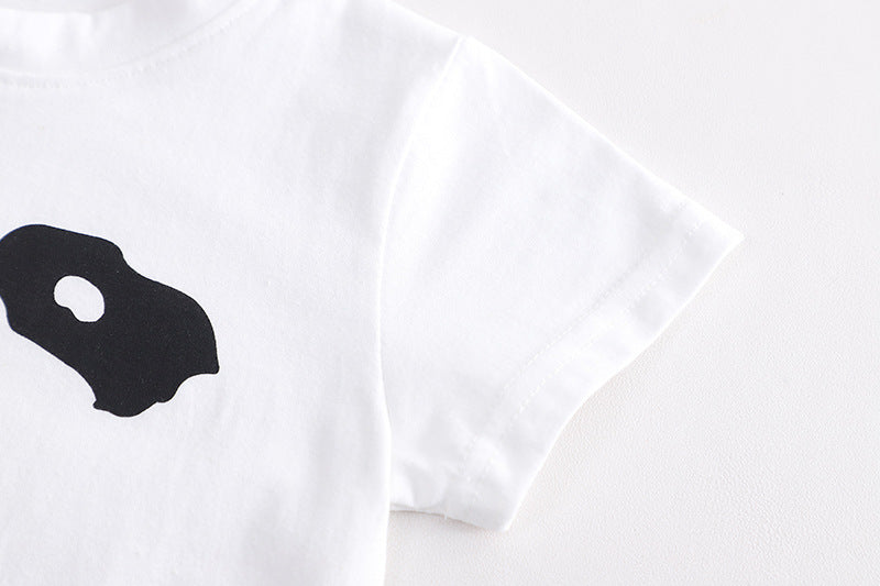 [345439] - Baju Setelan Kaos Lengan Pendek Celana Pendek Anak Cowok Fashion - Motif Panda Face