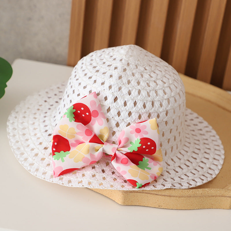 [352382] - Baju Mini Dress Pantai Fashion Import Anak Perempuan - Motif Ribbon Strawberries
