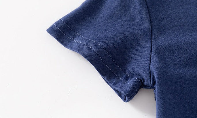 [5131021] - Baju Atasan Kaos Kancing Fashion Import Anak Laki-Laki - Motif Small Texture