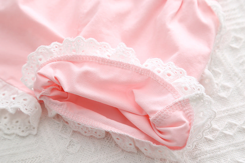 [345450] - Setelan Baju Kutung Celana Pendek Anak Perempuan Fashion - Motif Happiness Love