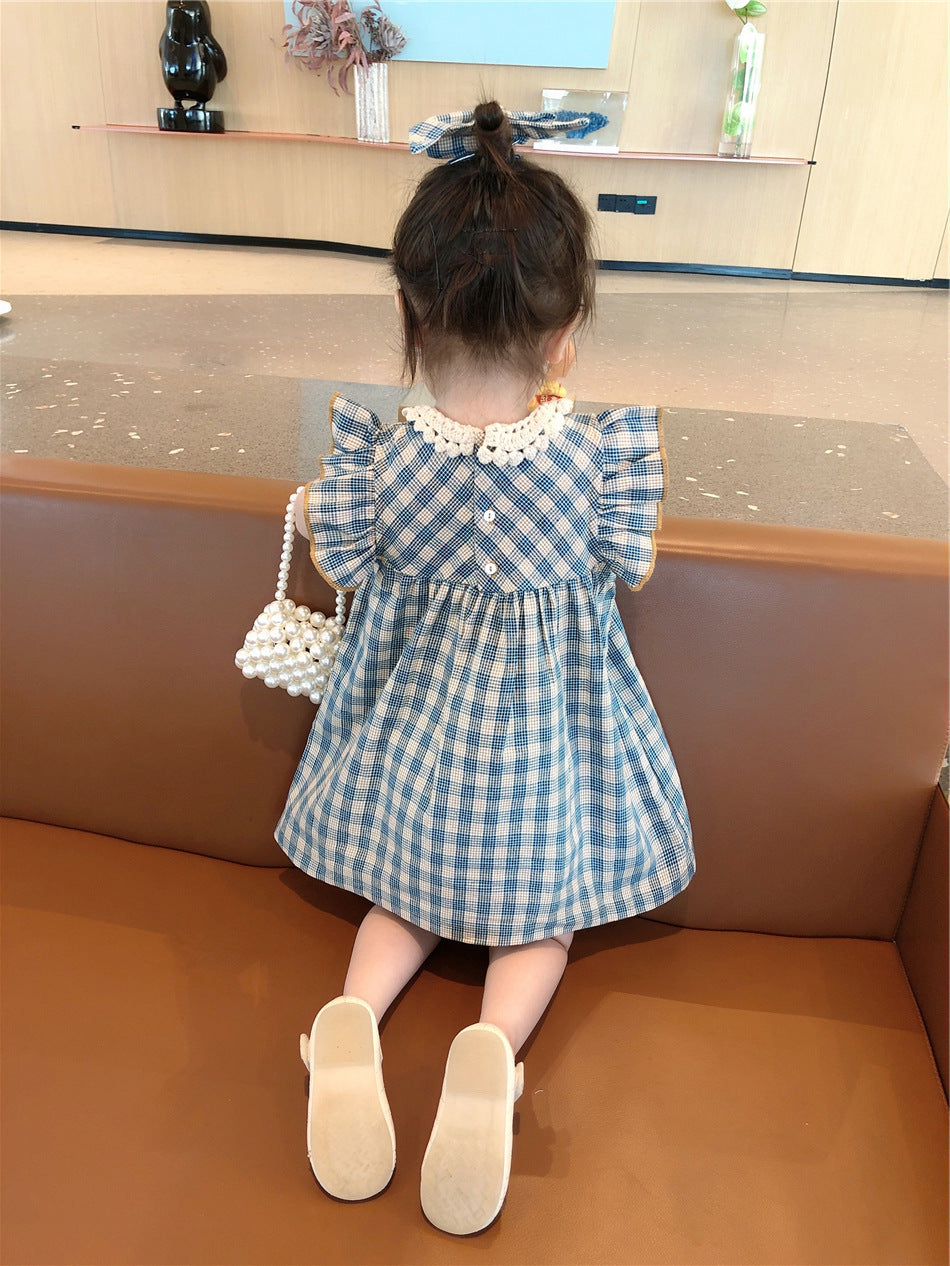 [507946] - Baju Dress Lengan Kutung Fashion Import Anak Perempuan - Motif Tilt Square