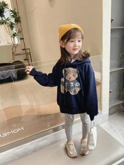 [507S167] - Baju Atasan Lengan Panjang Sweater Anak Perempuan - Motif Neat Teddy