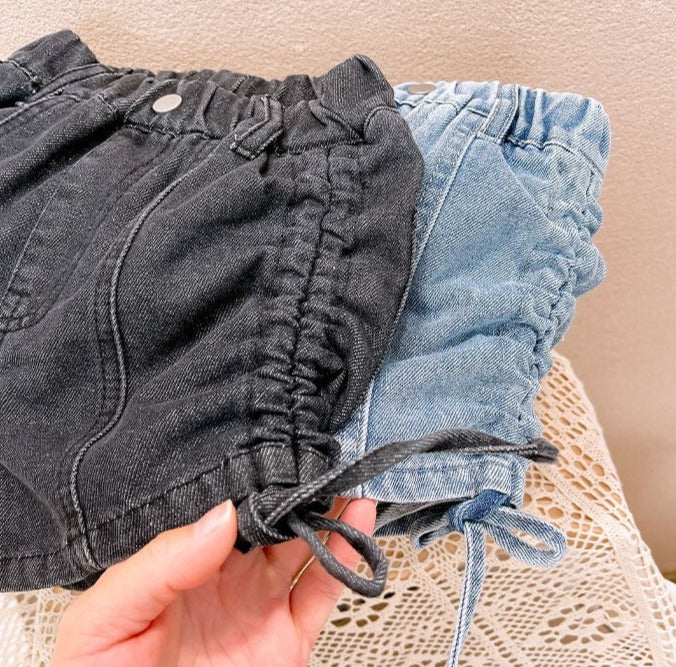 [508232] - Bawahan Celana Jeans Hotpants Fashion Anak Perempuan - Motif Side Strap