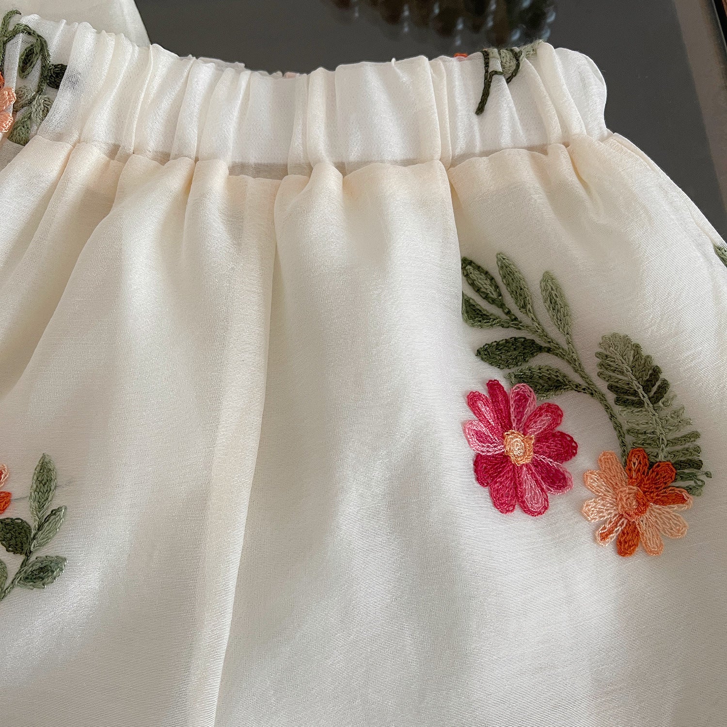 [963274] - One Set 2in1 Baju Setelan Atasan Blouse Lengan Kutung Bawahan Celana Pendek Korean Style Anak Perempuan Cewek - Motif Floral Lace - BABYHOKI STORE