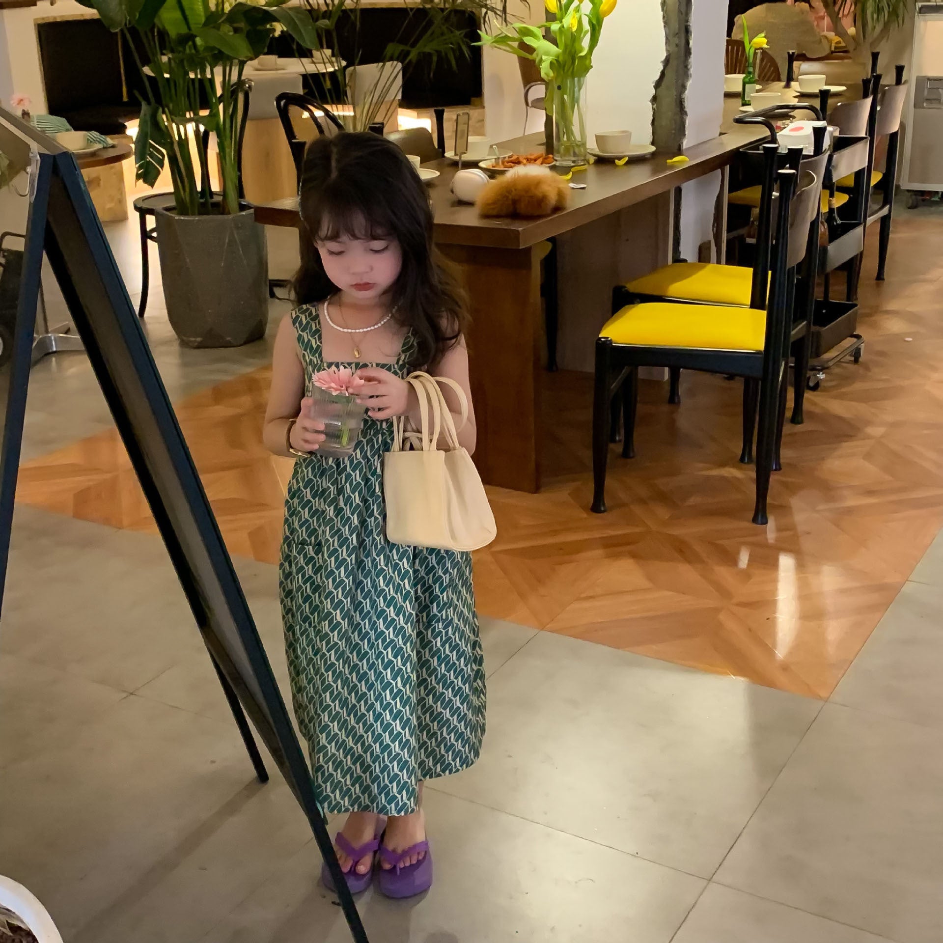 [507S192] - Baju Dress Kutung Fashion Anak Perempuan - Motif Neat Line