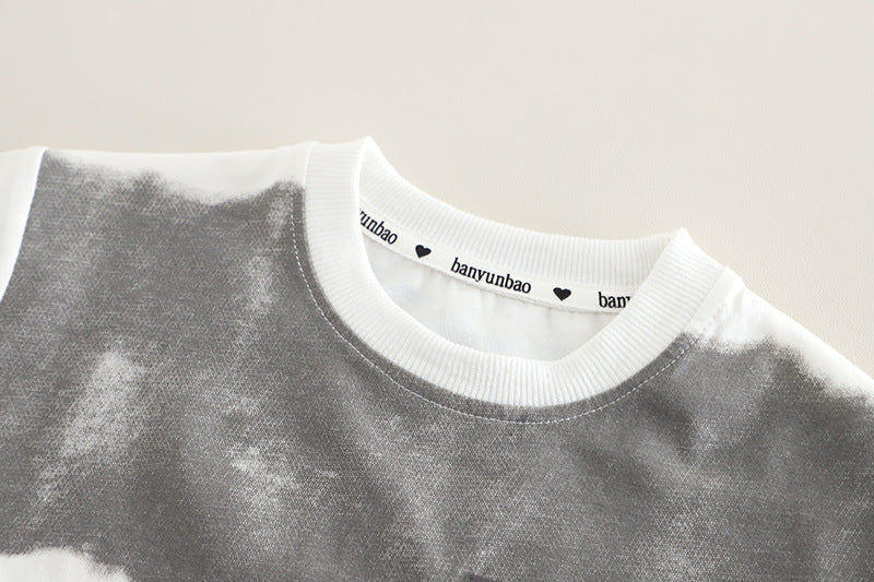 [345498] - One Set 2in1 Baju Setelan Summer Atasan Lengan Pendek Bawahan Celana Pendek Fashionable Beachwear Anak Cowok Laki-Laki - Motif Gradation Basic Color Pocket - BABYHOKI STORE - BABYHOKI STORE