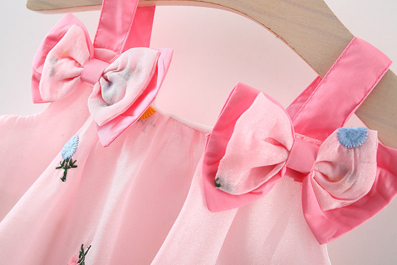 [340404] - Baju Mini Dress Lengan Kutung Fashion Anak Perempuan - Motif Soft Flower