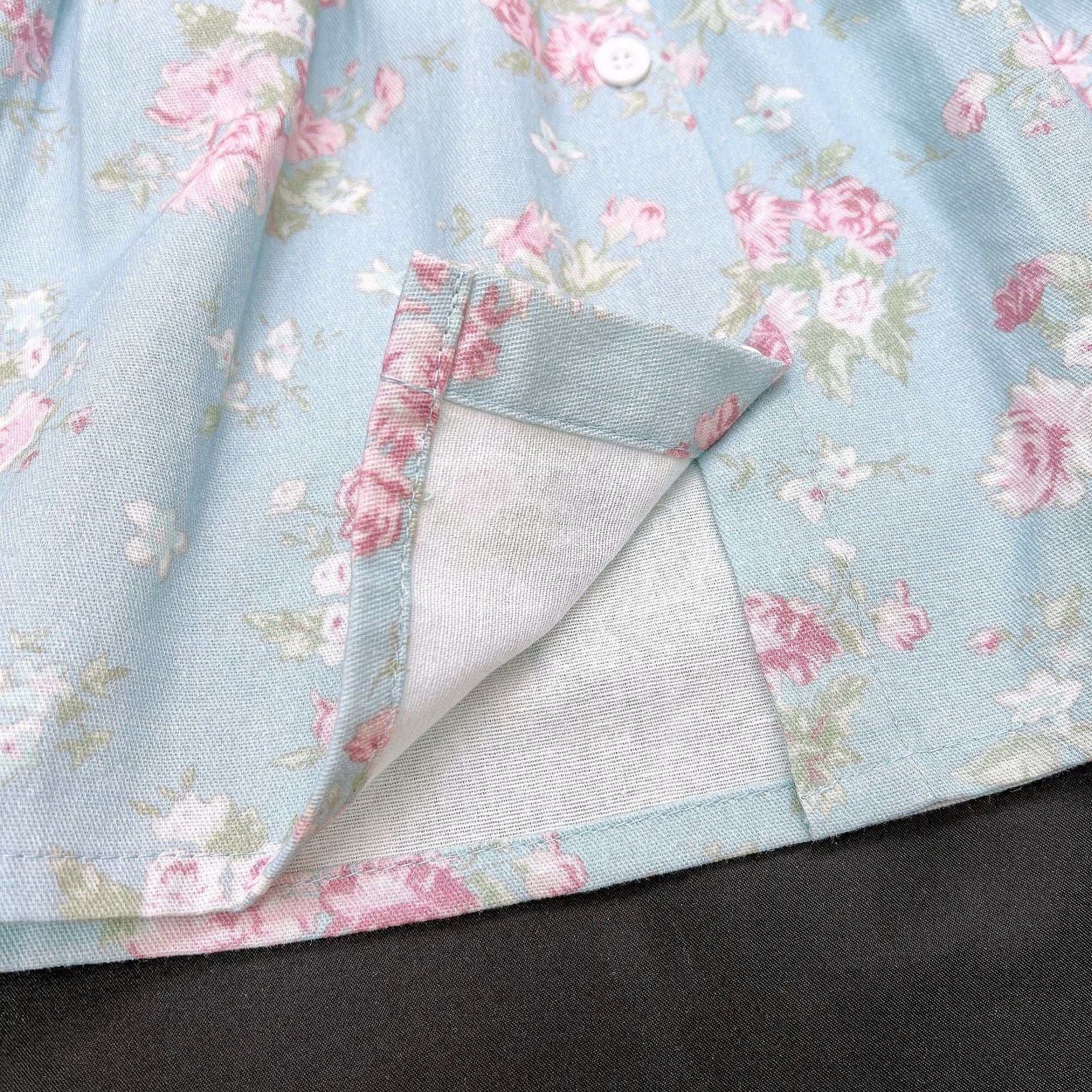 [363791] - Gaun Vintage Floral Shabby Blue Baju Dress Lengan Panjang Fashion Anak Perempuan Cewek - Motif Flower Breeze