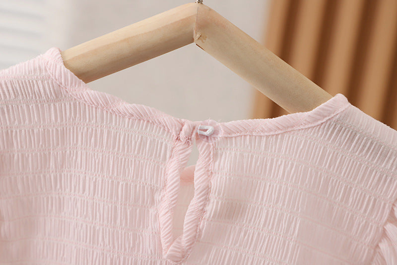 [352384] - Baju Mini Dress Lengan Balon Fashion Anak Perempuan - Motif Fat Flower