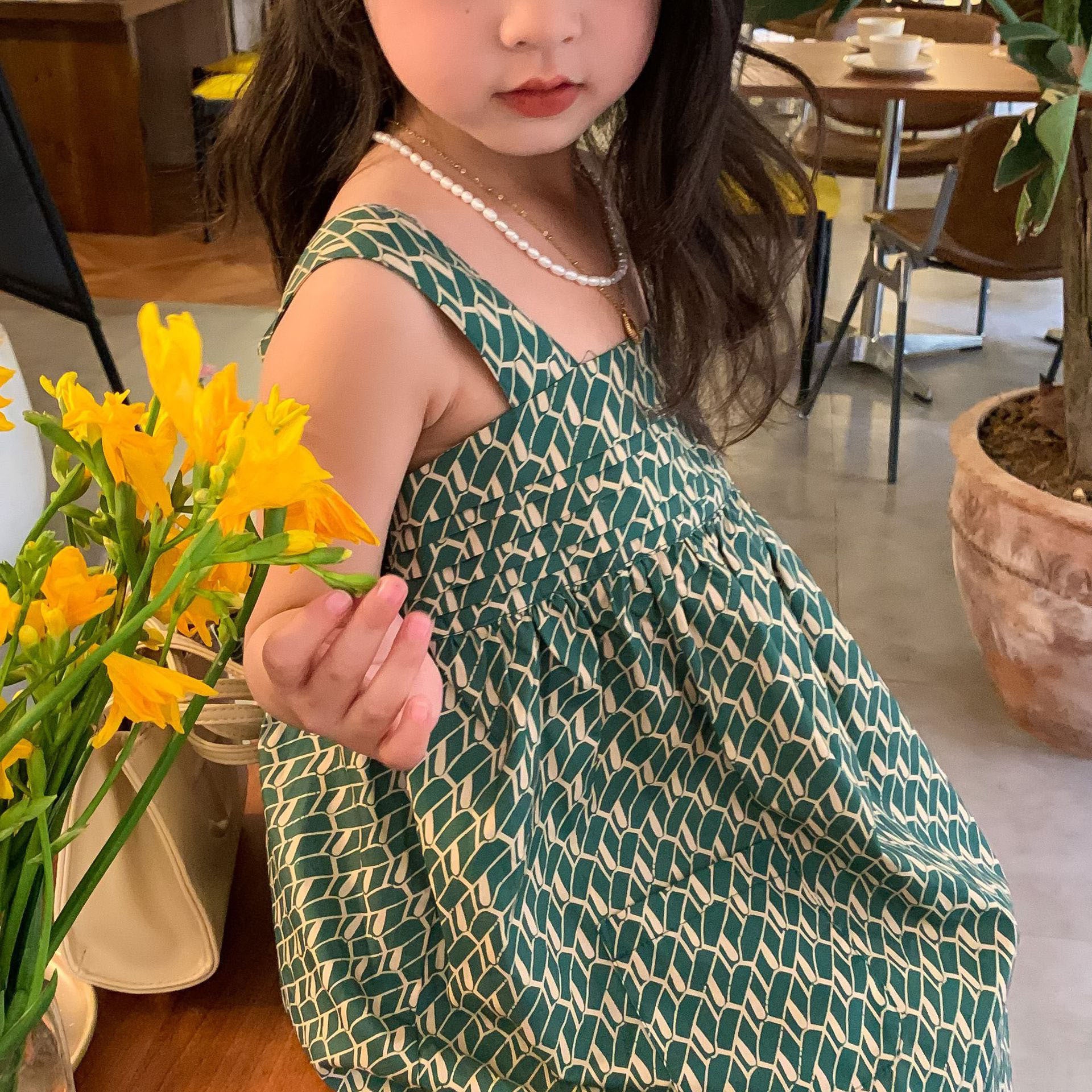 [507S192] - Baju Dress Kutung Fashion Anak Perempuan - Motif Neat Line
