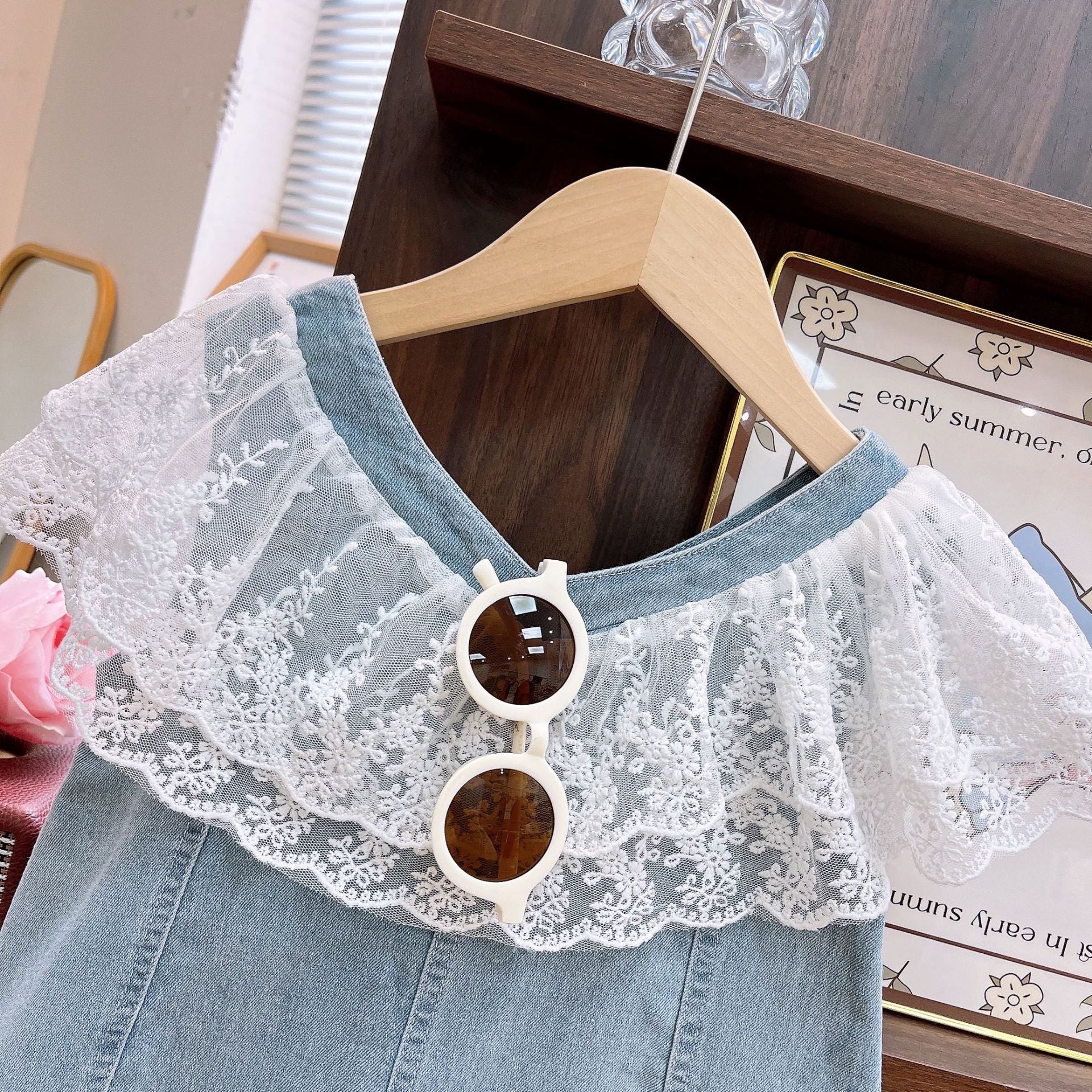 [963128] - Baju Gaun Dress Atasan Lengan Kutung Fresh and chic Fashion Style Anak Perempuan Cewek - Motif Lace Top - BABYHOKI STORE - BABYHOKI STORE