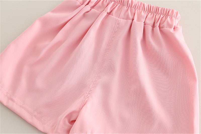 [368583] - One Set 2in1 Baju Setelan Atasan Blouse Lengan Pendek Bawahan Celana Pendek Fashion Comfortable Summer Anak Perempuan Cewek - Motif Cute Little Flowers - BABYHOKI STORE