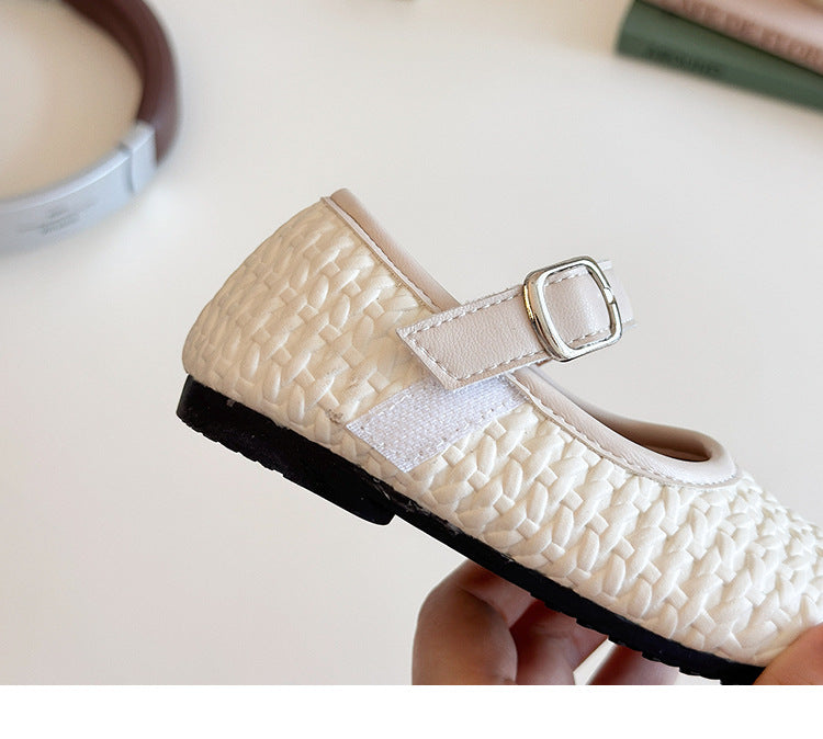 [381267 Size 21-25] - Sepatu Flat Slip On Cute Shoes Anak Perempuan Cewek - Motif Woven - BABYHOKI STORE