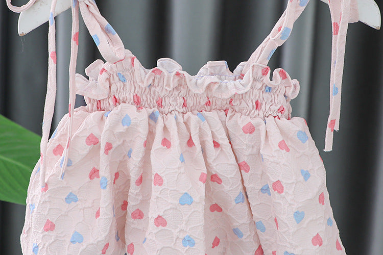 [340401] - Setelan Baju Mini Kutung Fashion Import Anak Perempuan - Motif Small Love