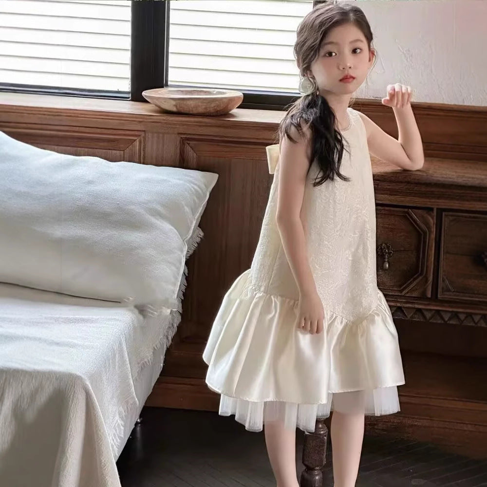 [5071092] - Baju Dress Gaun Pesta Lengan Kutung Fashion Anak Perempuan Cewek - Motif Ruffle Bottomed - BABYHOKI STORE