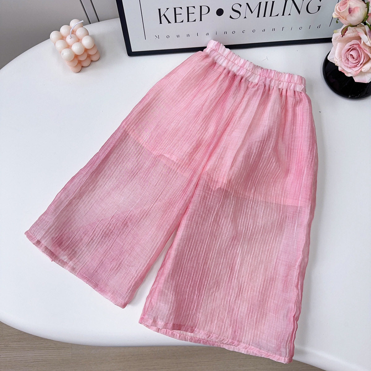 [363967] - One Set 2in1 Baju Setelan Atasan Lengan Kutung Ruffled Bawahan Panjang Kulot Korean Style Fashion Style Anak Cewek Perempuan - Motif Floral - BABYHOKI STORE
