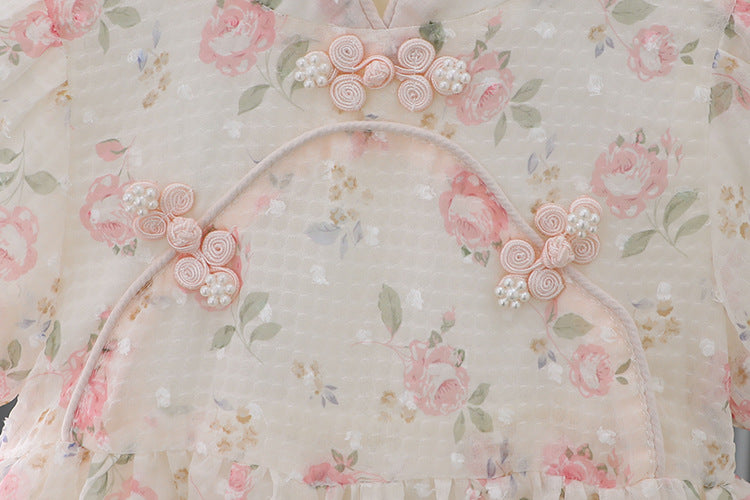 [340396] - Baju Mini Dress Fashion Sanghai Anak Perempuan - Motif Cute Flower