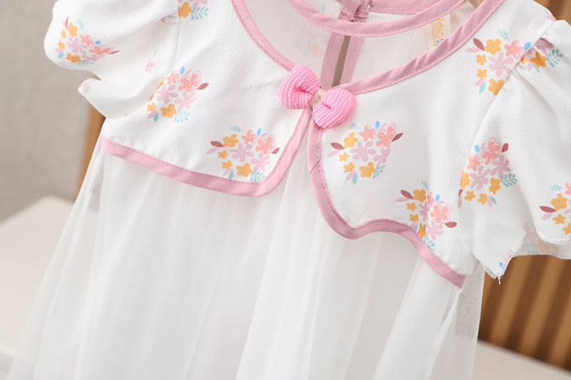 [352380] - Baju Mini Dress Lengan Pendek Anak Perempuan - Motif Ribbon Flower