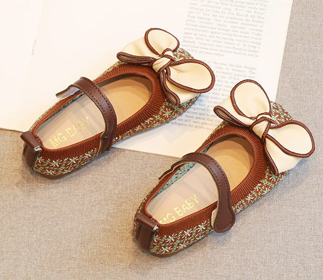 [381283 Size 21-30] - Sepatu Flat Slip On Shoes Korean Version Anak Perempuan Cewek - Motif Cute Style Bow - BABYHOKI STORE