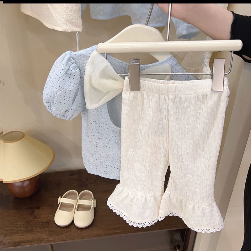 [363654] - Oneset Pita Besar Lucu Setelan Baju Fashion Korea Blouse Celana Duyung Anak Perempuan Cewek - Motif Ribbon Spot