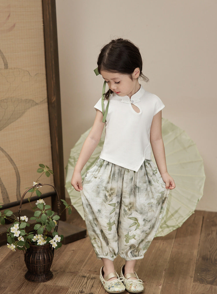 [5071061] - Setelan Baju Kutung Celana Panjang Fashion Anak Perempuan - Motif Calligraphy Art