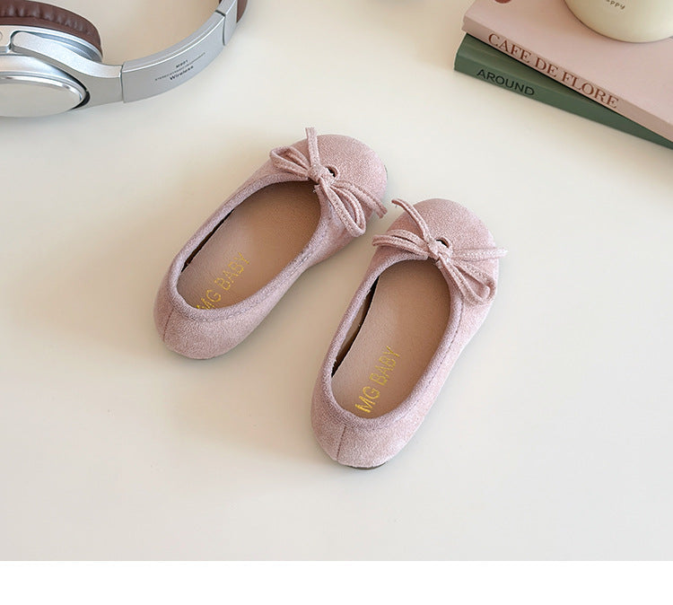 [381297 Size 21-30] - Sepatu Flat Princess Shoes Style Slip-On Slippers Anak Perempuan Cewek - Motif Bow - BABYHOKI STORE - BABYHOKI STORE