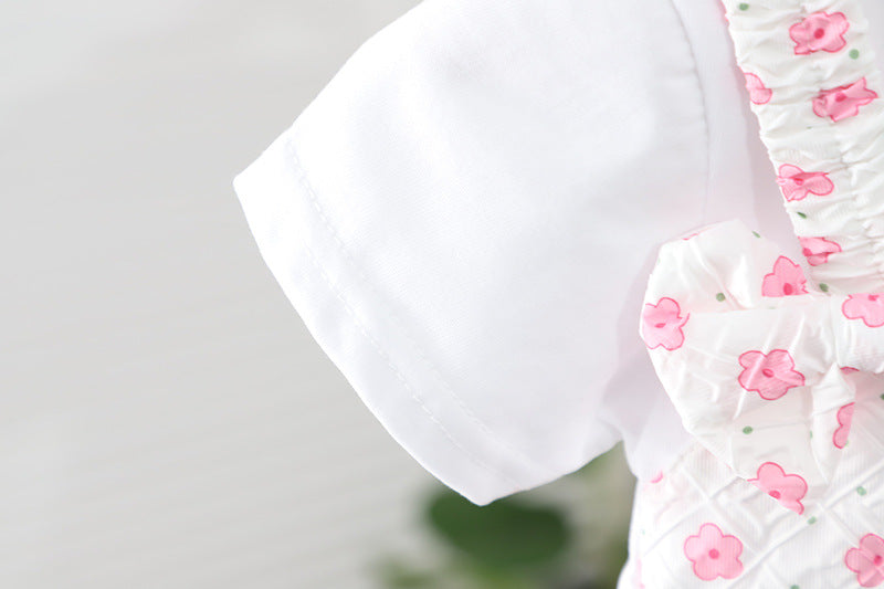 [352392] - Baju Mini Dress Lengan Pendek Fashion Anak Perempuan - Motif Hanging Flowers