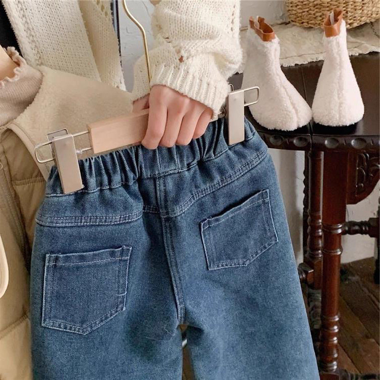 [507998] - Celana Panjang Jeans Rawis Kulot Fashion Anak Perempuan - Motif Tassel Pocket