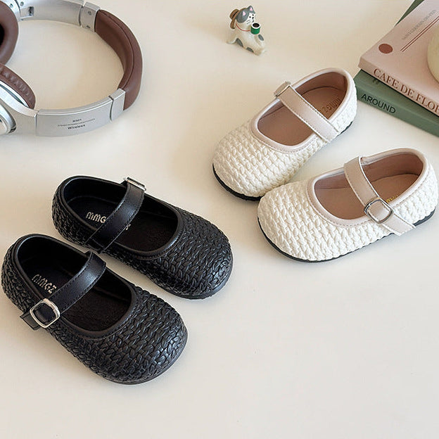 [381267 Size 21-25] - Sepatu Flat Slip On Cute Shoes Anak Perempuan Cewek - Motif Woven - BABYHOKI STORE