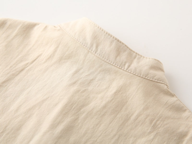 [383224] - Baju Atasan Kemeja Kerah Shanghai Koko Lengan Pendek Anak Laki-Laki Cowok - Motif Basic Color Pocket - BABYHOKI STORE - BABYHOKI STORE