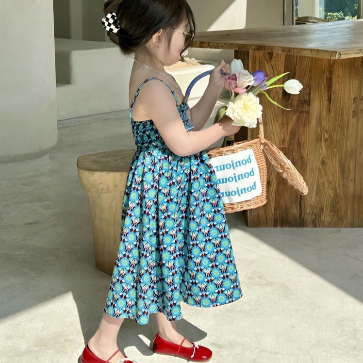 [5071005] - Baju Dress Tali Kutung Fashion Anak Perempuan - Motif Beautiful Art