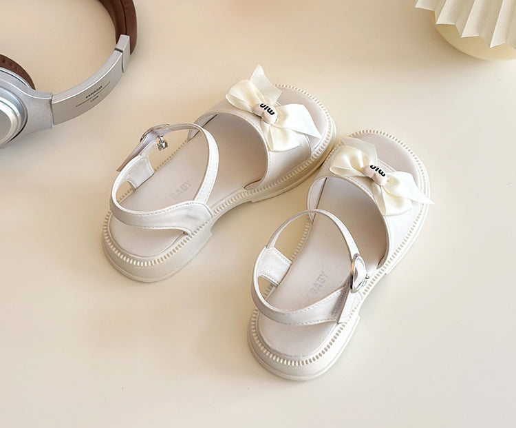 [381263 Size 26-35] - Sepatu Sandal Flat Anak Perempuan - Motif Heart Ribbon