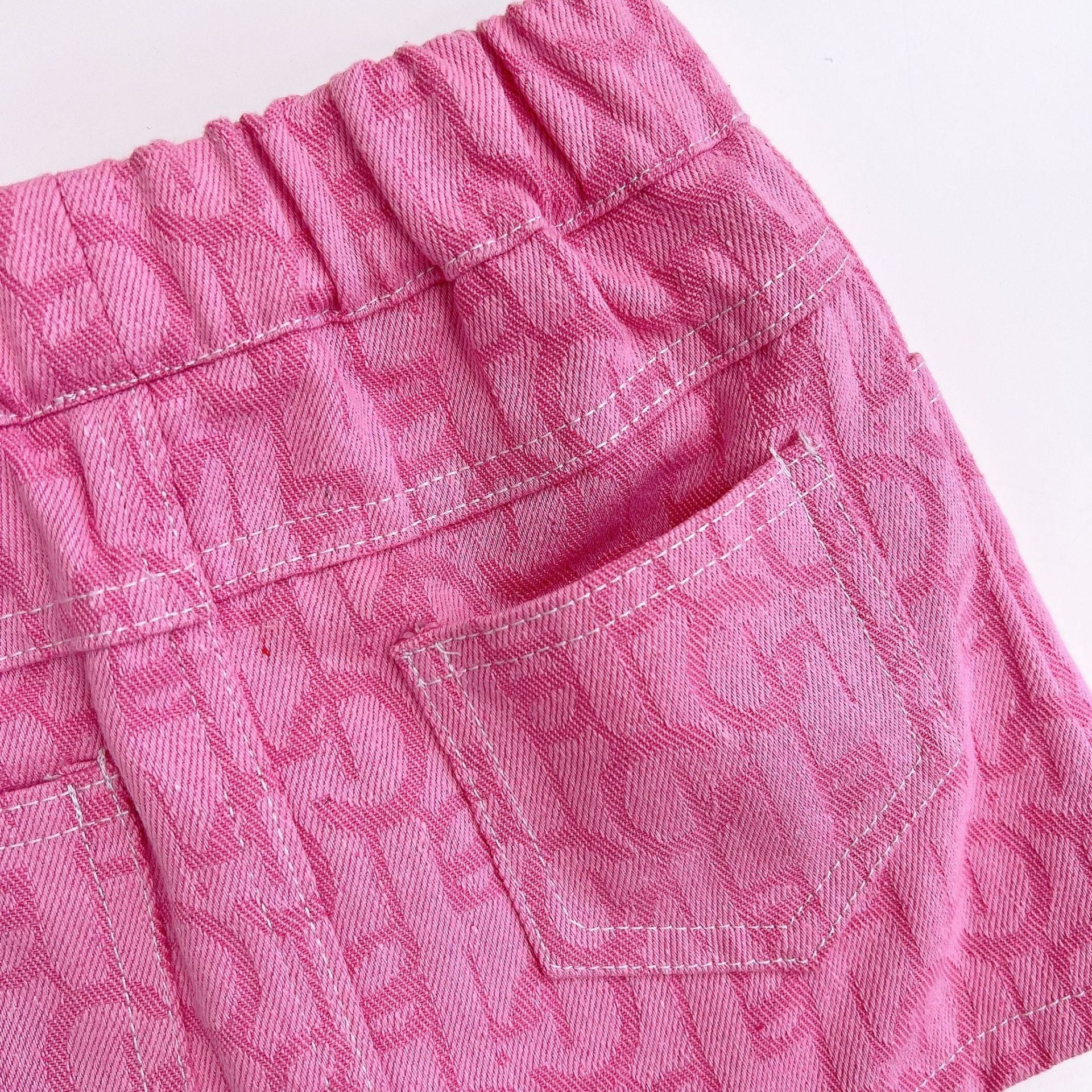 [363808] - Oneset 2in1 Setelan Pink Jaket Lengan Panjang Bawahan Rok Pendek Baju Fashion Anak Perempuan Cewek - Motif Letter Line