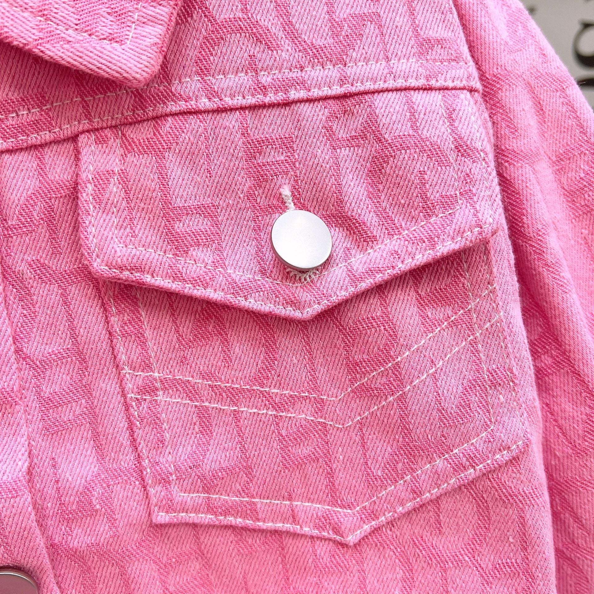 [363808] - Oneset 2in1 Setelan Pink Jaket Lengan Panjang Bawahan Rok Pendek Baju Fashion Anak Perempuan Cewek - Motif Letter Line