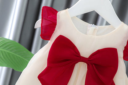 [340364] - Baju Mini Dress Kutung Fashion Import Anak Perempuan - Motif Big Ribbon