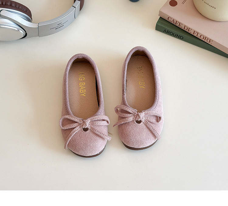 [381297 Size 21-30] - Sepatu Flat Princess Shoes Style Slip-On Slippers Anak Perempuan Cewek - Motif Bow - BABYHOKI STORE - BABYHOKI STORE