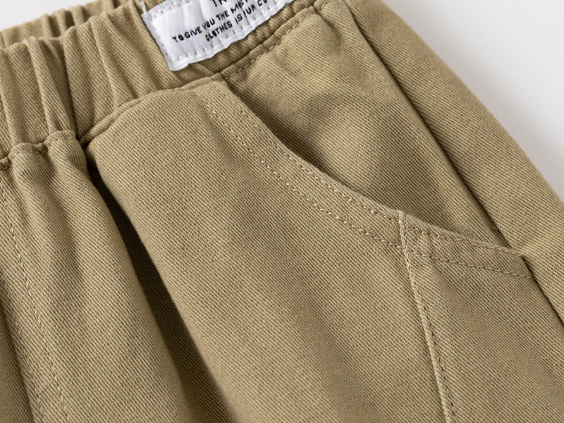 [383222] - Bawahan Celana Panjang Chino Fashion Casual Anak Laki-Laki Cowok - Motif Basic Color White - BABYHOKI STORE