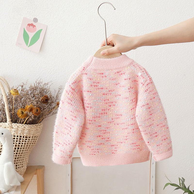 [722113] - Baju Atasan Lengan Panjang Sweater Rajut Fashion Anak Perempuan - Motif Bloom Flower