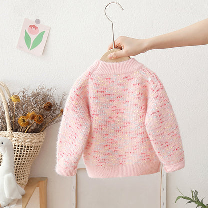 [722113] - Baju Atasan Lengan Panjang Sweater Rajut Fashion Anak Perempuan - Motif Bloom Flower