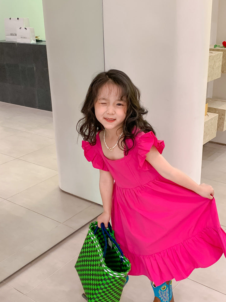 [507945] - Baju Dress Kutung Fashion Import Anak Perempuan - Motif Plain Soft