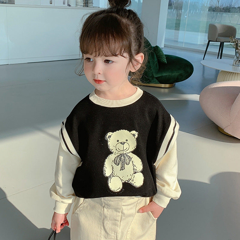 [507S162] - Baju Atasan Sweater Lengan Panjang Fashion Anak Perempuan - Motif Teddy Bear