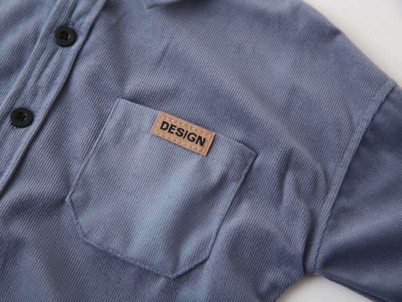 [383205] - Atasan Baju Kemeja Lengan Panjang Anak Laki-Laki Cowok - Motif Utility Style - BABYHOKI STORE