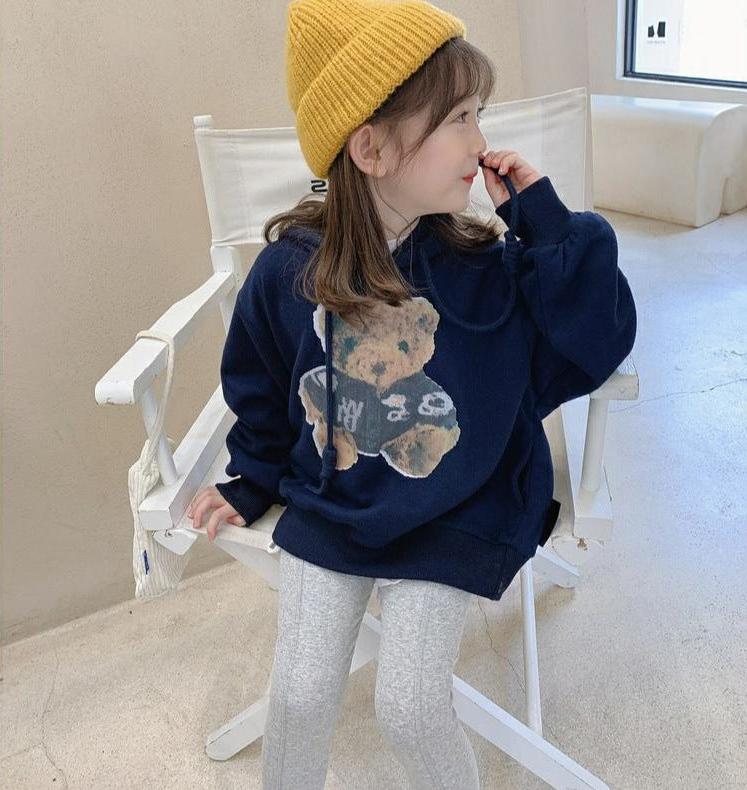 [507S167] - Baju Atasan Lengan Panjang Sweater Anak Perempuan - Motif Neat Teddy