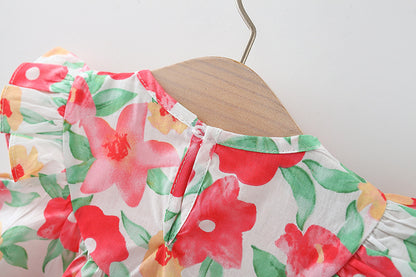 [340393] - Baju Mini Dress Pantai Fashion Setelan Anak Perempuan - Motif Wide Flowers