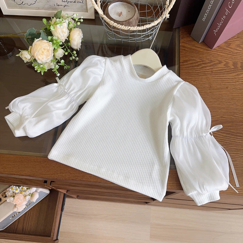 [363920] - One Set 3in1 Baju Setelan Atasan Blouse Lengan Panjang Vest Rompi Jeans Bawahan Celana Panjang Kulot Berenda Fashion Anak Cewek Perempuan - Motif Cute White Lace - BABYHOKI STORE - BABYHOKI STORE