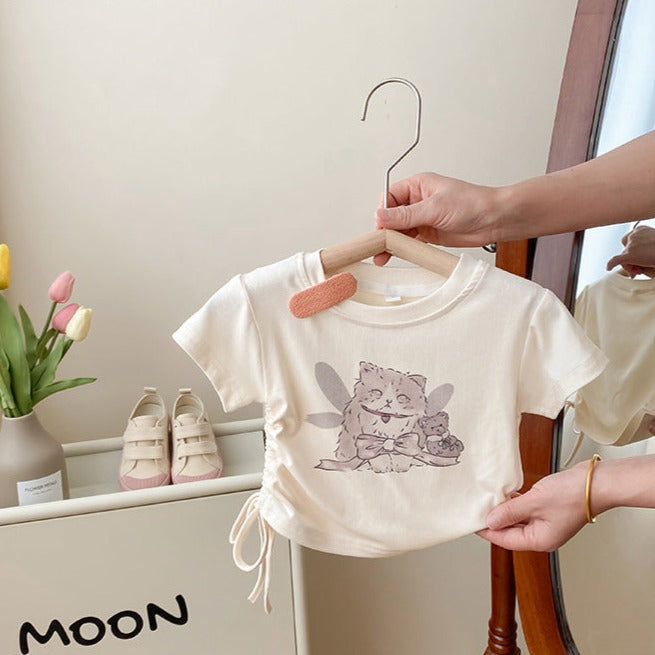 [363678] - Oneset 2in1 Casual Korea Look Baju Setelan Blouse Rok Fashion Anak Perempuan Cewek - Motif Rope Cataaaaa