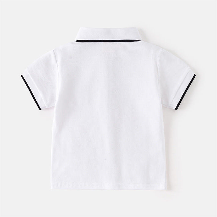 [5131116] - Atasan Baju Polo Lengan Pendek Anak Laki-Laki - Motif Collared Animals